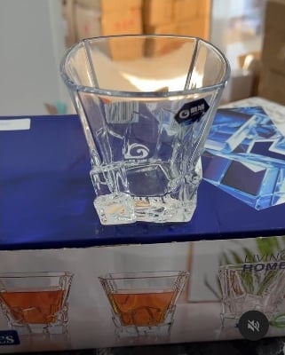 Picture of Ice Design Whiskey Glasses Set of 6 pcs- 300 ml Glass Set Multicolor