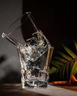 Picture of Ice Design Whiskey Glasses Set of 6 pcs- 300 ml Glass Set Multicolor