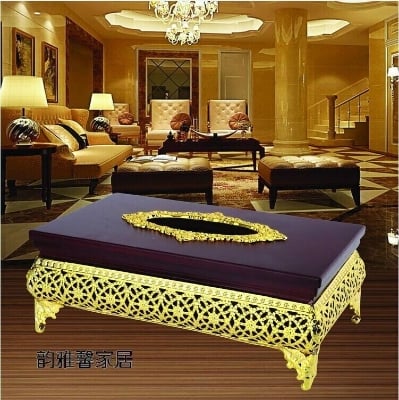 Picture of European style classical luxurious high end tissue box Gold Plated Multicolor