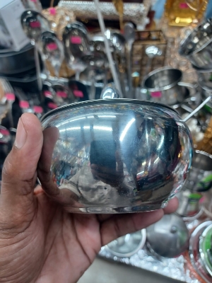 Picture of Stainless Steel Silver Apple Masala Box with glass lid Multicolor
