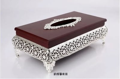 Picture of European style classical luxurious high end tissue box Silver Plated Multicolor