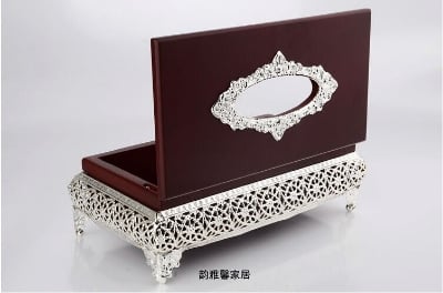 Picture of European style classical luxurious high end tissue box Silver Plated Multicolor