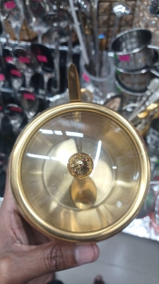 Picture of Stainless Steel Golden Apple Masala Box with glass lid Multicolor