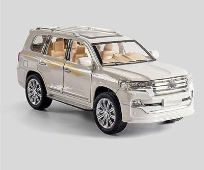 Picture of 1 PC 1:32 Toyota Land Cruiser Diecast Alloy Car Premium Model Vehicle Metal Toy Model Pull back Sound Light Multicolor