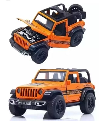 Picture of 1PC 1:32 High Simulation Jeep Wrangler Rubicon 1941 convertible Diecast Car sound and light alloy car model children's off-road vehicle model Car Multicolor