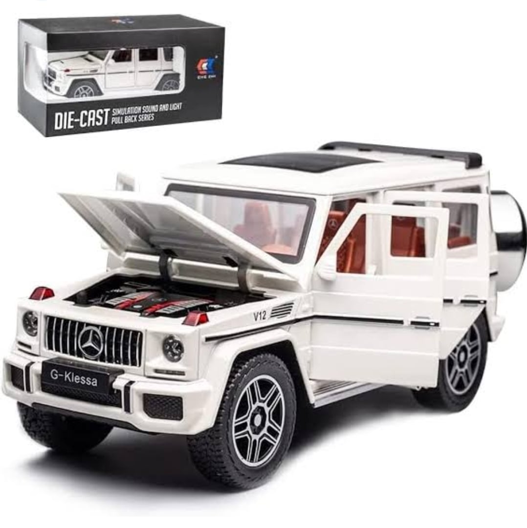 Picture of 1 PC Diecast Metal Car 1: 32 Scale Mercedes Benz AMG G 55 63 Pull Back Alloy Car With Light And Sound Auto Model-Black Multicolor