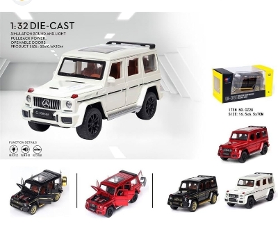 Picture of 1 PC Diecast Metal Car 1: 32 Scale Mercedes Benz AMG G 55 63 Pull Back Alloy Car With Light And Sound Auto Model-Black Multicolor