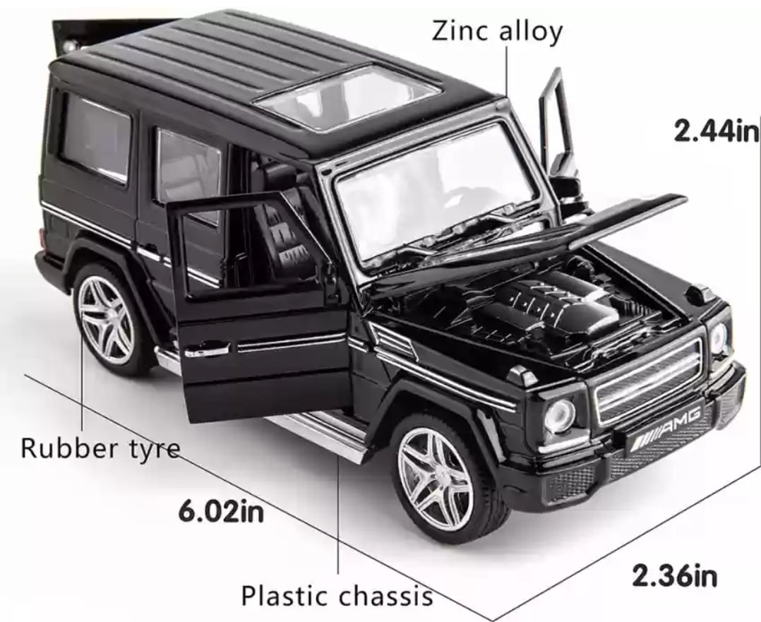 Picture of 1PC Diecast Metal Car 1: 32 Scale Mercedes Benz AMG G 55 63 Pull Back Alloy Car With Light And Sound Auto Model-Black Multicolor