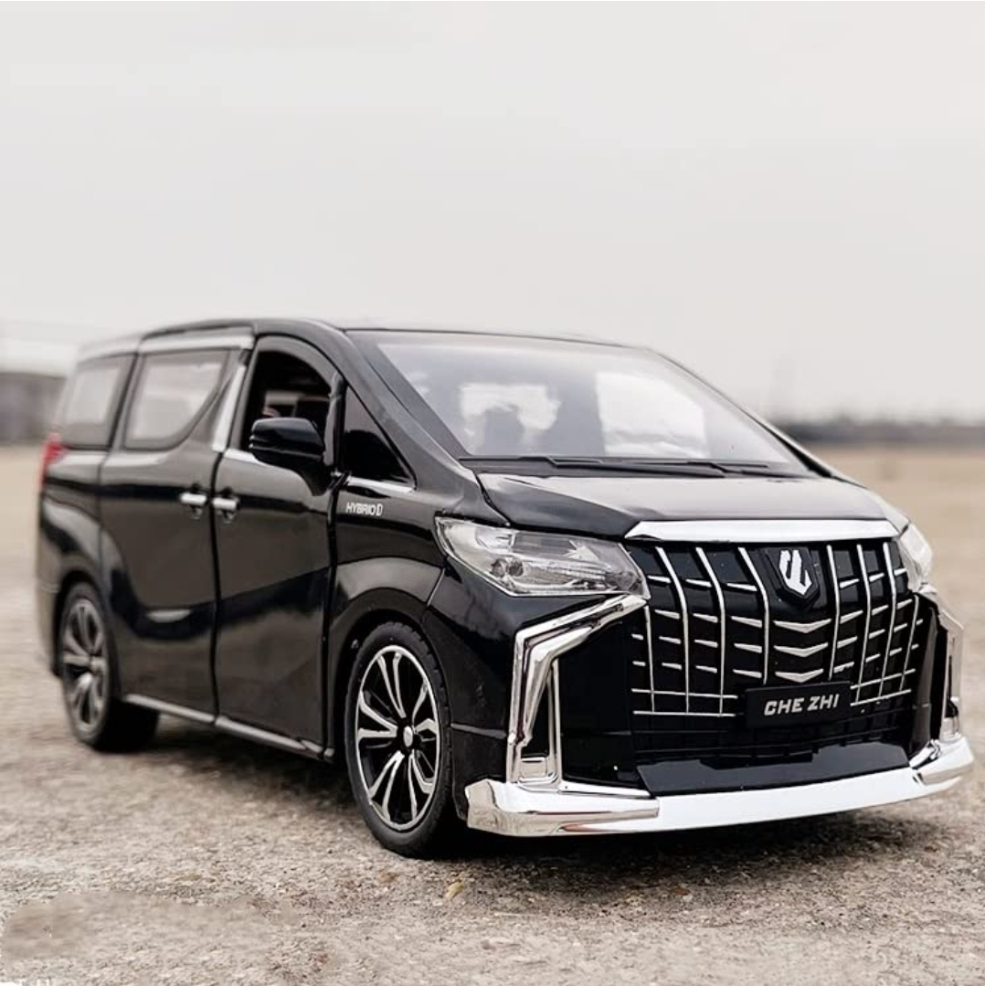 Picture of 1 PC 1:24 Toyota Alphard Vellfire Diecasts Car Luxury MPV Simulation Steering Shock Toy Vehicles Metal Car 6 Doors Open Model Car Sound Light Toys For Children Gift Multicolor
