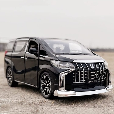 Picture of 1 PC 1:24 Toyota Alphard Vellfire Diecasts Car Luxury MPV Simulation Steering Shock Toy Vehicles Metal Car 6 Doors Open Model Car Sound Light Toys For Children Gift Multicolor