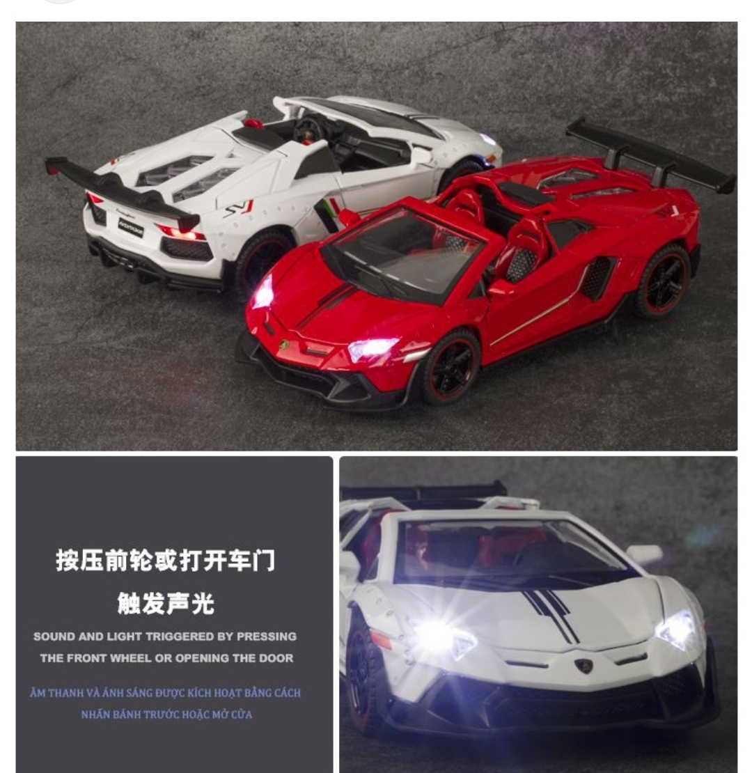 Picture of 1PC Jiaye 1:32 Lamborghini LP700 Convertible Diecasts Alloy Car Super Luxurious Racing Simulation Toy Vehicles Metal Car Model Car with Sound Light Toys For Gift Multicolor