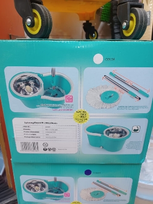 Picture of 360 Degree Rotating Spin Mop With Bucket & 2 Microfiber Heads MULTIPLE COLOR Multi