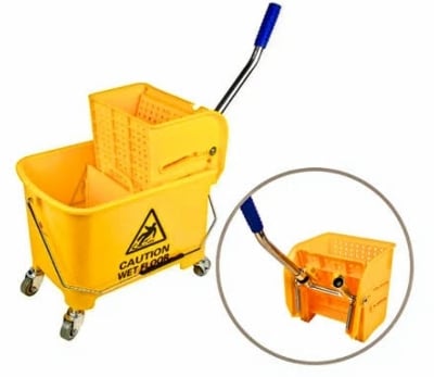 Picture of 20 Liter Yellow Single Bucket Plastic Cleaning Commercial Mop Multicolor