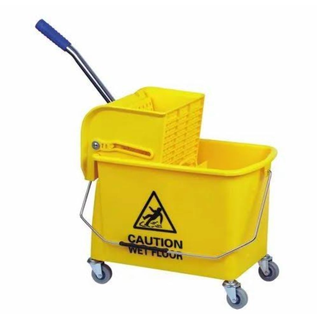 Picture of 20 Liter Yellow Single Bucket Plastic Cleaning Commercial Mop Multicolor