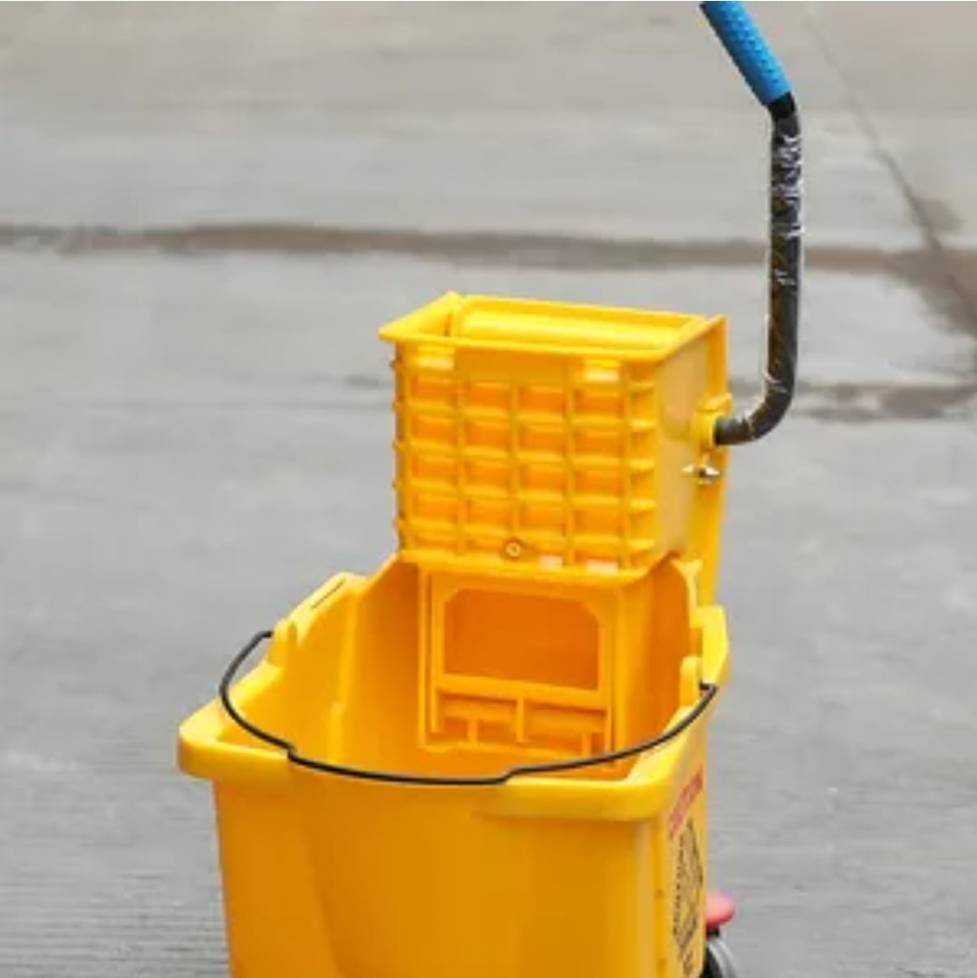 Picture of 36 Liter Yellow Single Bucket Plastic Cleaning Commercial Mop Multicolor
