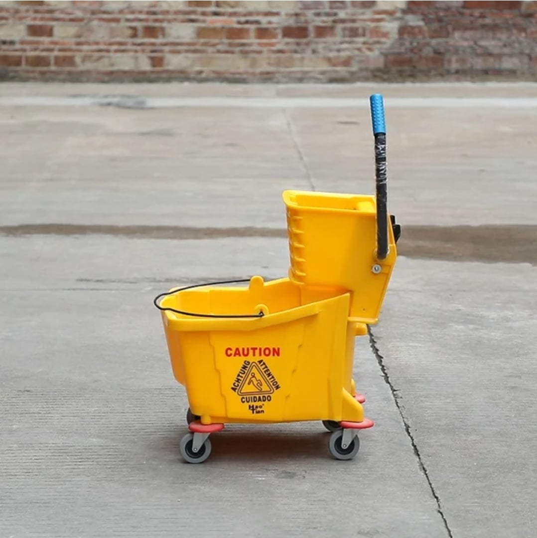 Picture of 36 Liter Yellow Single Bucket Plastic Cleaning Commercial Mop Multicolor