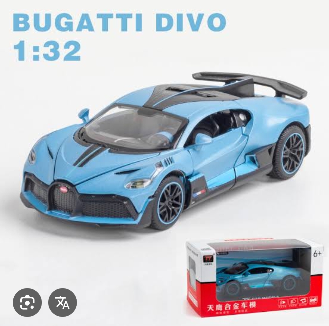 Picture of 1 PC 1:32 DIVUE Bugatti Toys Car Metal For Kids With Openable Doors Flashing Light and Musical Sound Die Cast Metal Car Multicolor