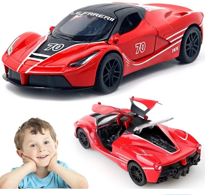 Picture of 1 PC Ferrari 1:36 alloy sports car model children's pull back car boy baby door opening toy car racing gift car toy Multicolor