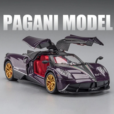 Picture of 1PC Pagani 1:36 alloy sports car model children's pull back car boy baby door opening toy car racing Multicolor