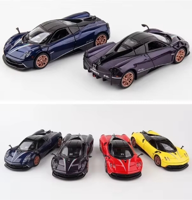 Picture of 1 PC Pagani huayra 1:36 alloy sports car model children's pull back car boy baby door opening toy car racing gift car PUBG Multicolor
