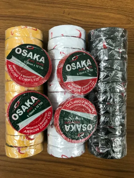 Picture of 12 PCS Original Osaka PVC Tape Electrical/Cricket Tape Black/Red/White Multicolor