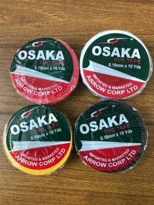 Picture of 12 PCS Original Osaka PVC Tape Electrical/Cricket Tape Black/Red/White Multicolor