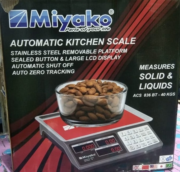 Picture of Miyako Automatic Kitchen Scale ACS 836-BT (UP TO 40KG) MulticolorACS836-BT
