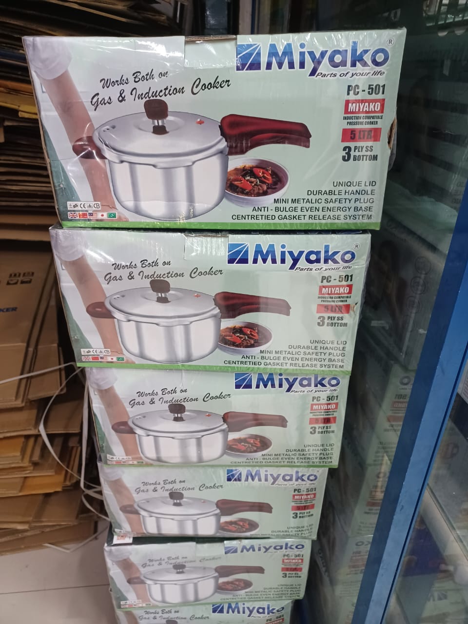 Picture of 5 Liter MIYAKO Stainless Steel Pressure Cooker PC-501 INDUCTION BOTTOM Multicolor