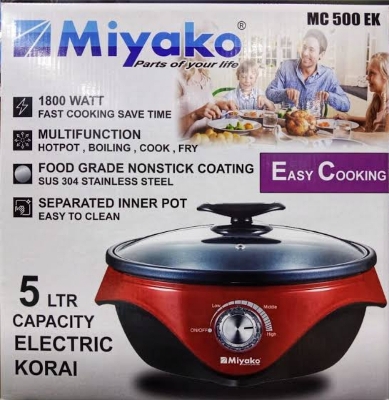 Picture of Miyako 5 Liter Electric Curry Cooker MC-500 EK | Miyako Electric Korai | Miyako Electric Multifunction Cooker | 1800 Watt Multicolor
