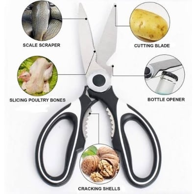 Picture of 1 PC Multi-Functional Kitchen Scissors For Cutting Meat Poultry Fish Vegetable - Versatile Scissors For Various Kitchen Tasks Multicolor