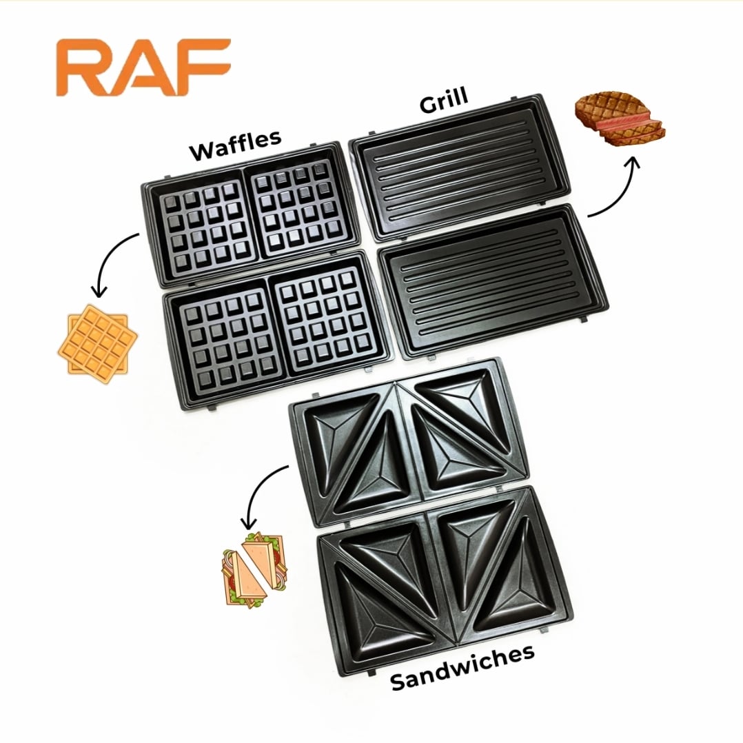 Picture of RAF 3 in 1 Sandwich Maker, Waffle Maker, Panini Grill R.540 Multicolor