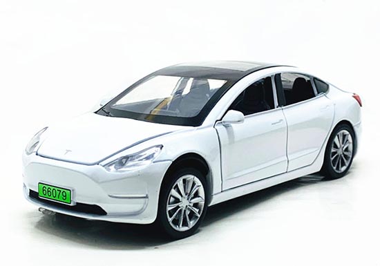 Picture of 1 PC Diecast Metal 1:32 Scale Tesla Model 3 Pull Back Miniature Replica Multicolor
