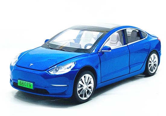 Picture of 1PC Diecast Metal 1:32 Scale Tesla Model 3 Pull Back Miniature Replica Multicolor