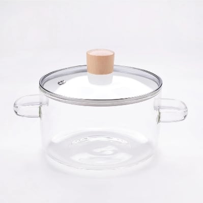 Picture of 1PC Transparent cooking pot made of borosilicate glass 1800ML Multicolor
