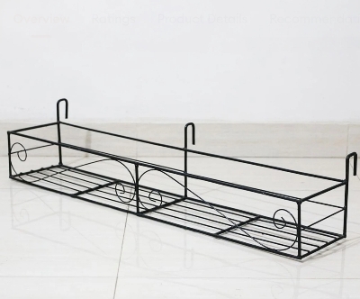 Picture of 1 PC Metal Grill Rack Hanging Planter Pot 26x8x4 Inches Multicolor