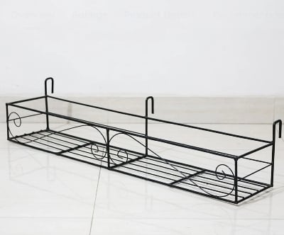 Picture of 1PC Planter Stand Flower Pot Stand For Balcony Living Room Outdoor Indoor Grill Rack 26x8x4 Inches Multicolor