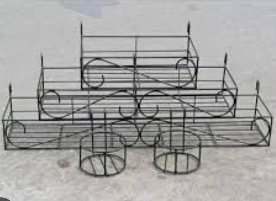 Picture of 5PC Metal Grill Rack Hanging Planter Pot 36, 26, 16 Inches Multicolor