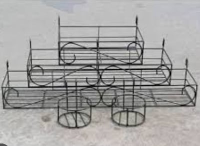 Picture of 5PC Planter Stand Flower Pot Stand For Balcony Living Room Outdoor Indoor Grill Rack 36, 26, 16 Inches Multicolor
