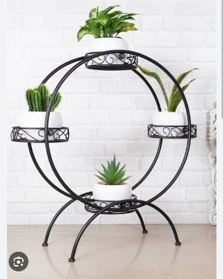 Picture of 1 PC Round 4 Tub Metal Grill Rack Hanging Planter Pot 30, 28, 8 Inches Multicolor