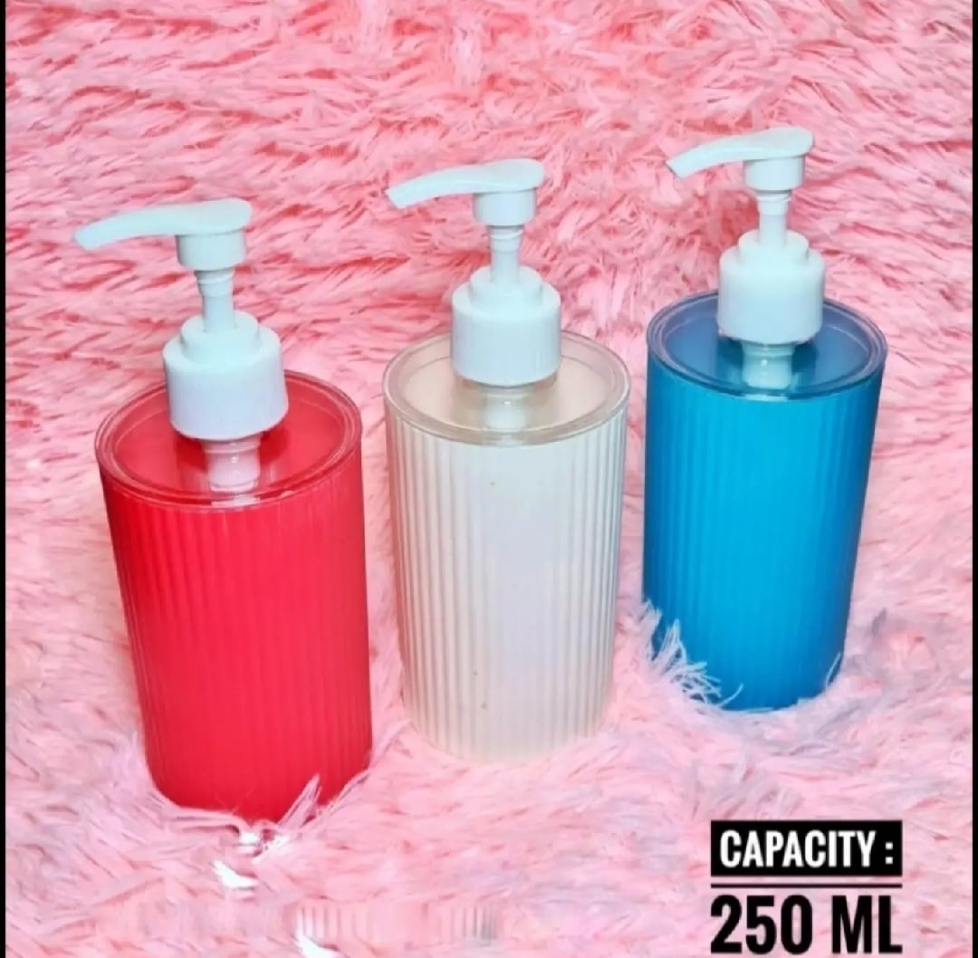 Picture of 1 PC Hand Wash Liquid Plastic Bottle Jar 250ML / Hand Wash Liquid Refile Bottle / Bathroom Shop Jar - Multicolour 
