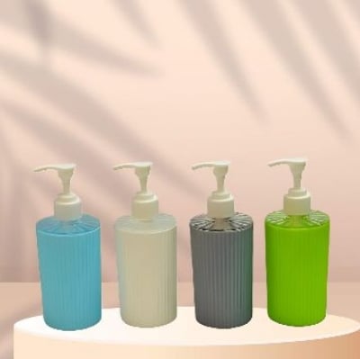 Picture of 1 PC Hand Wash Liquid Plastic Bottle Jar 250ML / Hand Wash Liquid Refile Bottle / Bathroom Shop Jar - Multicolour 