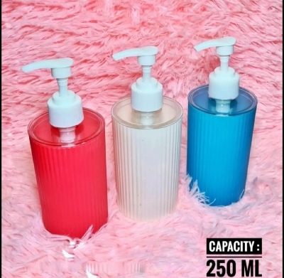 Picture of 1PC Hand Wash Liquid Plastic Bottle Jar 250ML / Hand Wash Liquid Refile Bottle / Bathroom Shop Jar - Multicolour 