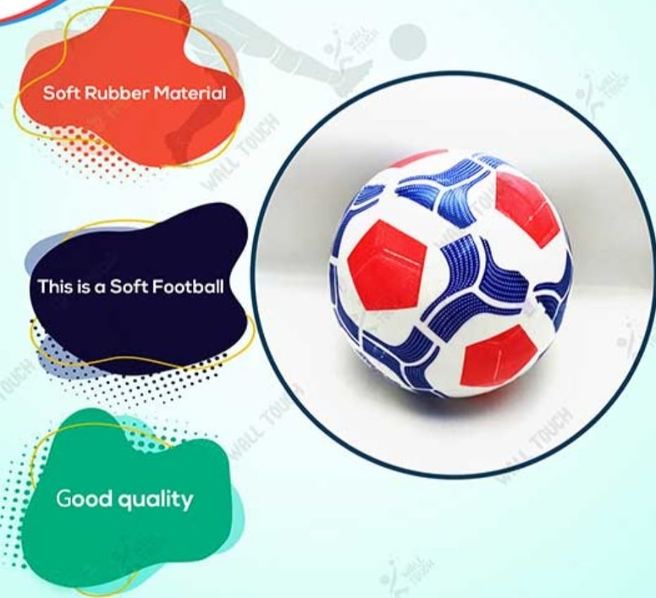 Picture of 1 PC Soft Rubber Football For Toddler (ball_messi_90k) -Size 4 Multicolor