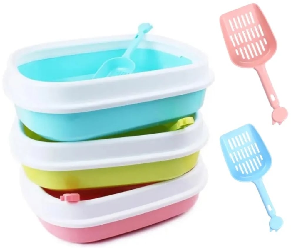 Picture of 1PC Cat potty box with free scoop, litter tray, Litter & Toilet Boxes Multicolor,400GM