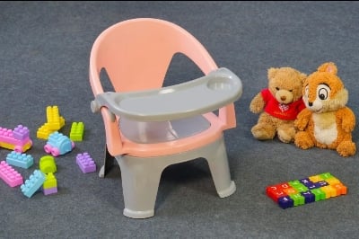 Picture of Baby Chair With Tray - Trendy and Comfortable Baby Plastic Feeding Chair Multicolor