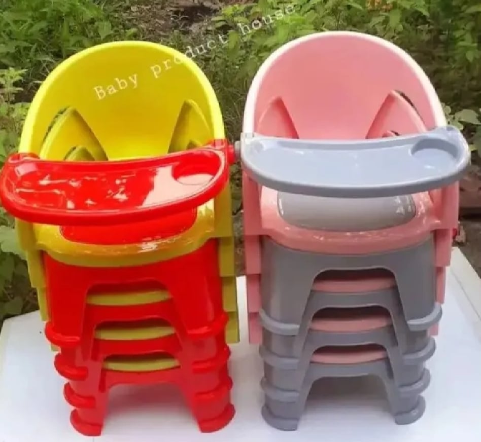 Picture of 1PC Baby Chair With Tray - Trendy and Comfortable Baby Plastic Feeding Chair Multicolor