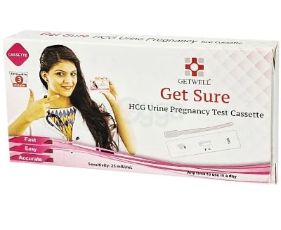 Picture of 04 Pcs Get Sure Pregnancy Test Digital Cassette Device Kit / Urine HCG Check Strips 