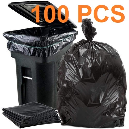 Picture of 100PCS Black (24" X20") Trash Bag / Poly Bag / Garbage Bag / Moyla Felar Bag / Polibag Multicolor