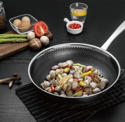 Picture of AMERCOOK USA tri-ply stainless steel honeycomb non-stick  frypan 26CM Multicolor
