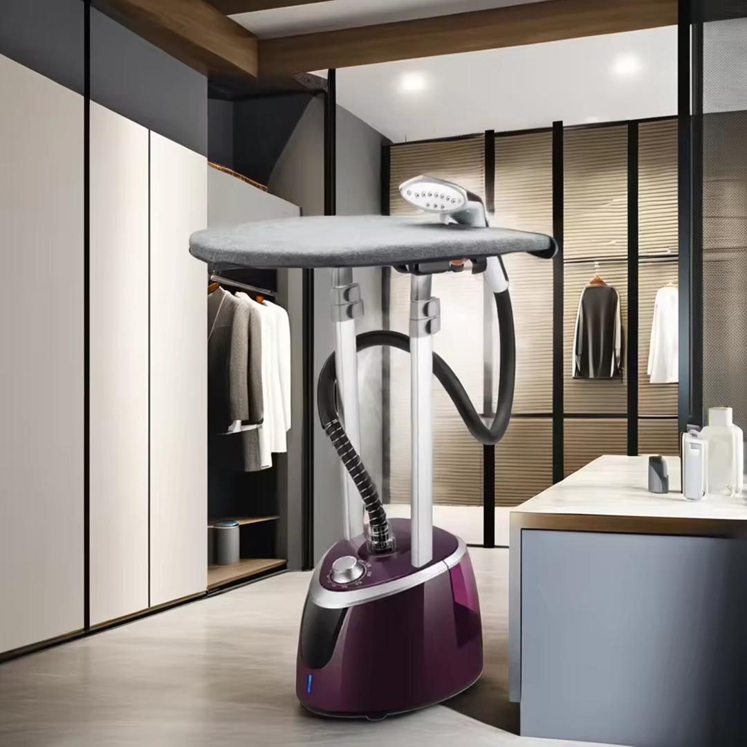 Picture of Miyako Steam Iron LGS-810 Vertical Steam Steamer for Clothes, 1950W Telescopic Double Posts Steamer for Commercial Home Multicolor